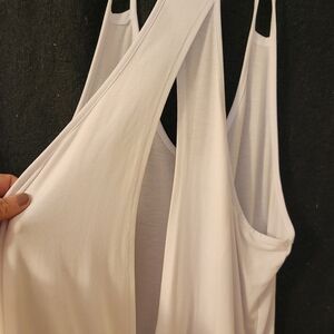 Elegant White Backless Swimsuit Cover.